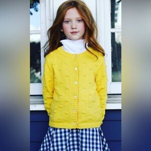 New Classic Prep Elise Popcorn Cardigan Sweater Solid Banana Cream